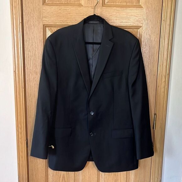 Michael Kors Black Wool 2 Button Suit Jacket 44L - Picture 1 of 4
